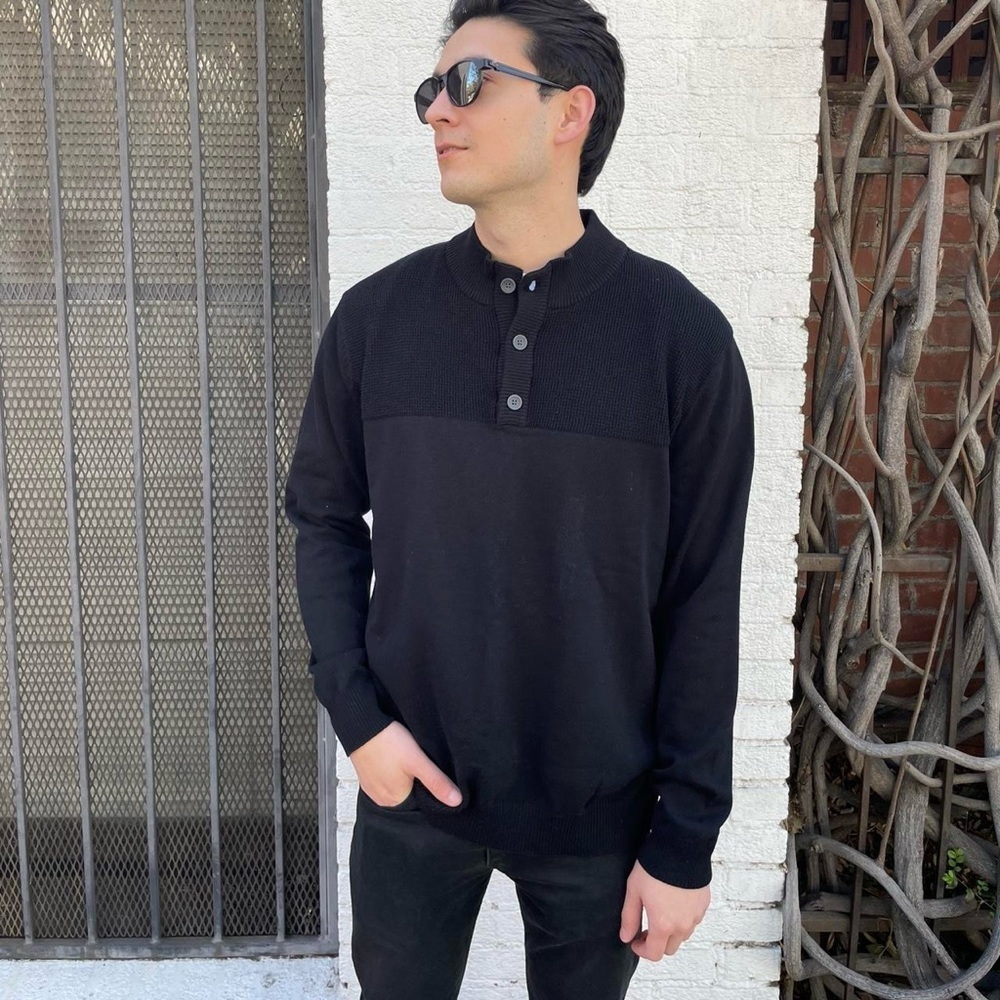 NWT Men’s club room black crewneck preppy sweater sz xl